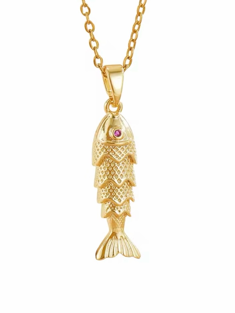 Gold Fish Pendant Necklace